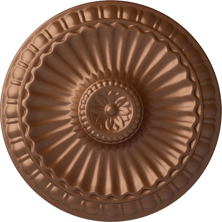 Ekena Millwork Linus Ceiling Medallion, Hand-Painted Polished Copper, 11 1/4"OD x 1 1/8"P CM11LIPOS